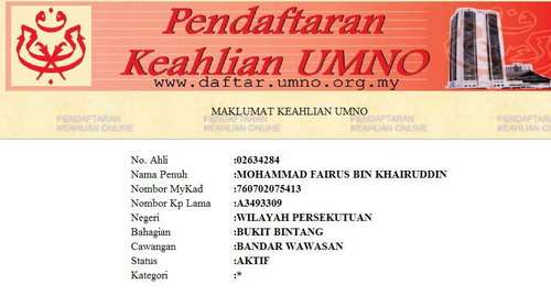 Dari Umno Fairus Datang Kpd Umno Dia Kembali-ALFATIHAH