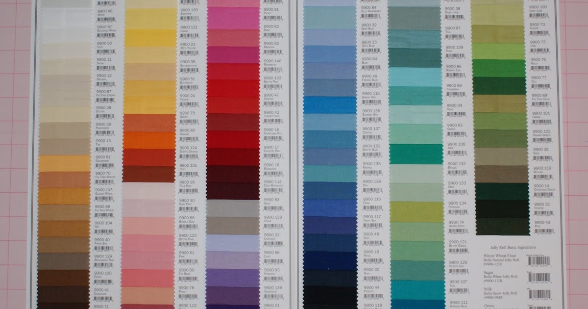 L7 QUILTS Bella Solids Color Card