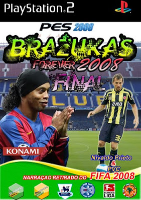 Capa de uma das versões do Brazucas. Uma das famosas versões modificadas não autorizadas do Winning Eleven, Atualmente rebatizado de Pro Evolution Soccer, da Konami