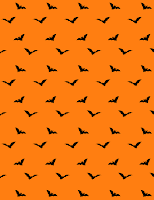 free orange Halloween scrapbooking paper with black bats