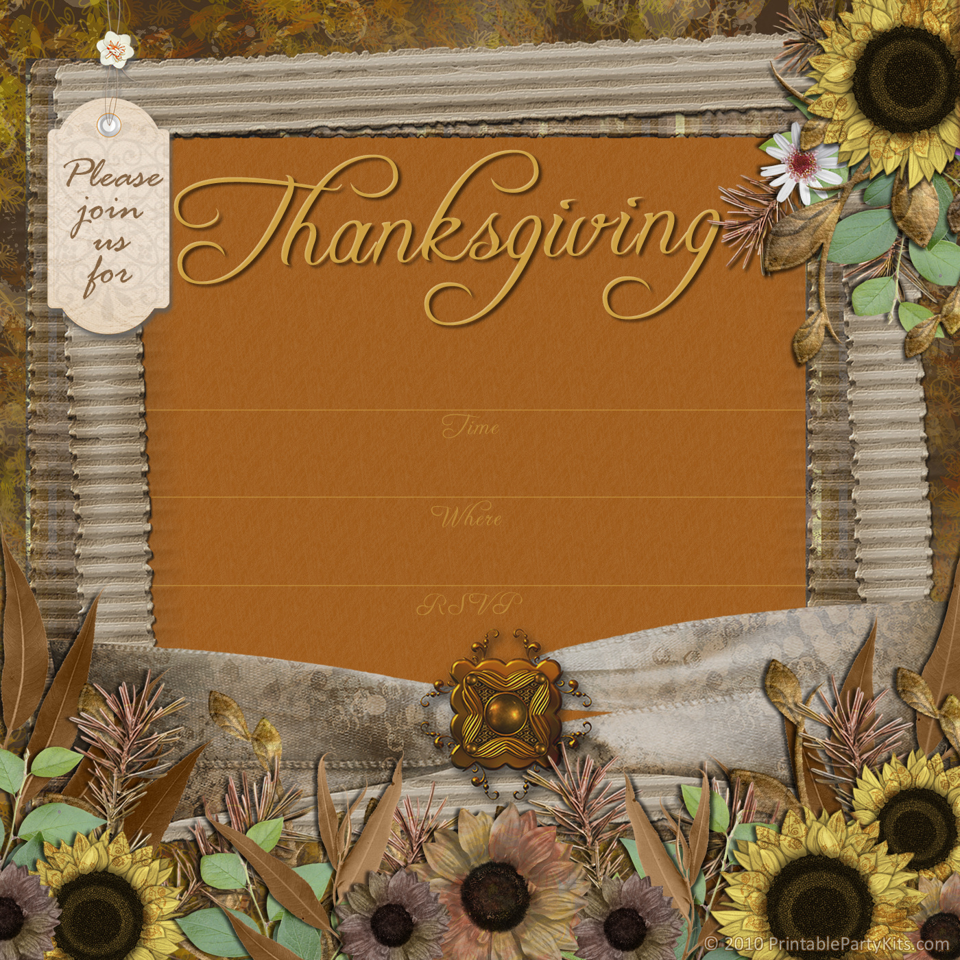 Free Printable Party Invitations Thanksgiving Dinner Party Invitations