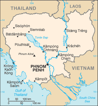 MAP OF CAMBODIA TODAY