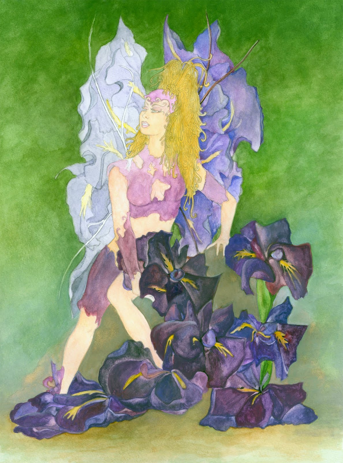 Beauty & Details The Art of Maria Senkel Japanese Iris Fairy WIP