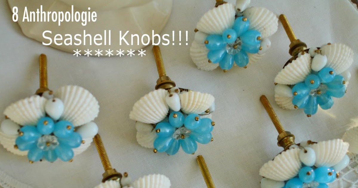 ChiPPy! SHaBBy! Anthropologie SEASHELL Drawer Pull Knobs!!!