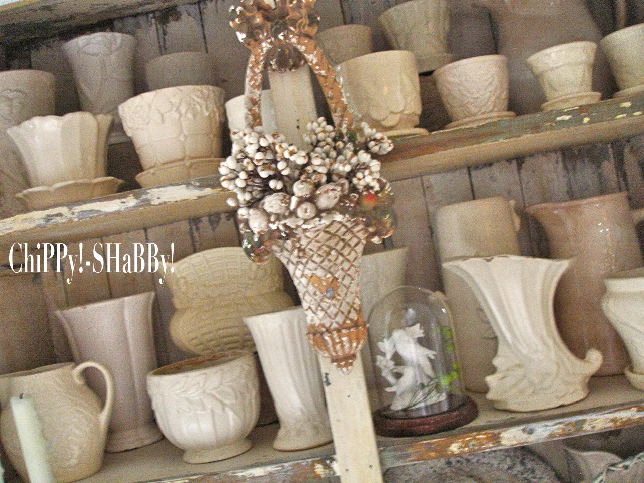 ChiPPy! SHaBBy! **ChiPPy!SHaBBy!** WHITE MATTE POTTERY...