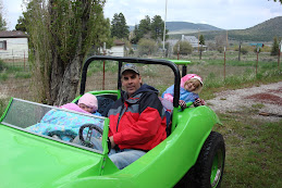 Brent and girls in the green machine