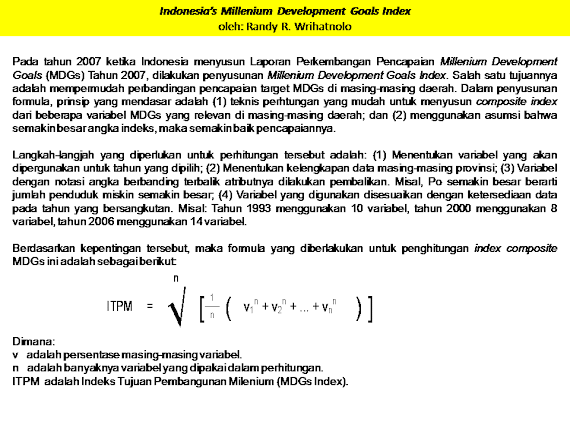 Indonesia's Millennium Development Goals Index, 1993-2006 (part 1)