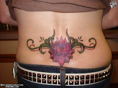 Picture Sexy Girls With Lower Back Flower Tattoos Design