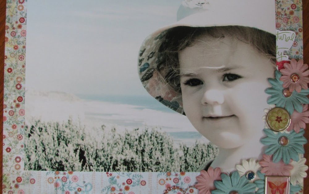 I Heart Stamp n Scrap Scrapbook layout using 8x10 inch photo