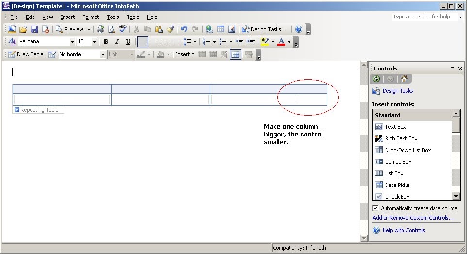 Blue InfoPath (SilverSands Hiding Rows in a table