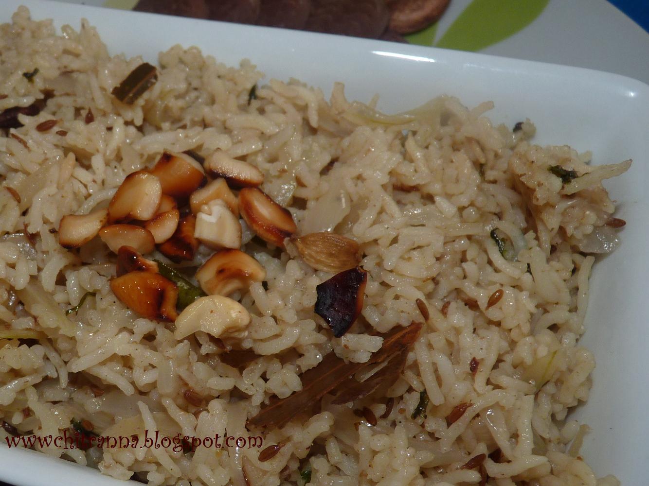 Chitranna Jeera Rice/Cumin Rice