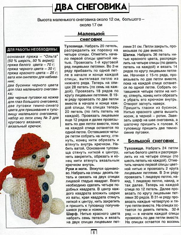 Вязание игрушек спицами с описанием и схемами на двух спицах 39