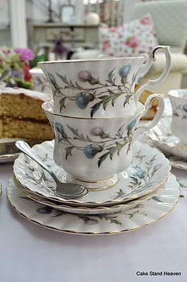 thistle pattern teacup set