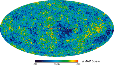 Five-Year Wilkinson Microwave Anisotropy Probe (WMAP) Observations: Data Processing, Sky Maps, and Basic Results. Credit Source: WMAP Science Team