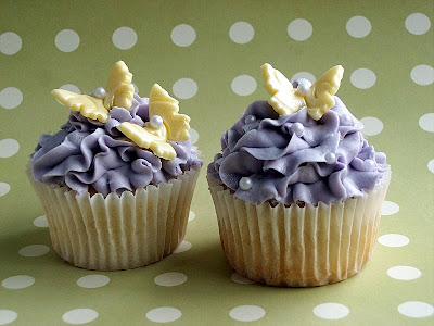 Confection Chronicles Lavender and Yellow Wedding Cupcakes
