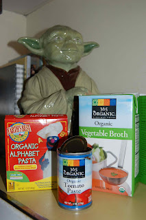 Yoda with Alphabet Pasta, Tomato Paste, Vegetable Stock Yoda with Alphabet Pasta, Tomato Paste, Vegetable Stock