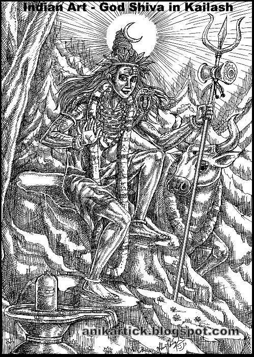 GOD SHIVA ( Young Shiva ) in my Pen drawing(Line Drawing) - Artist