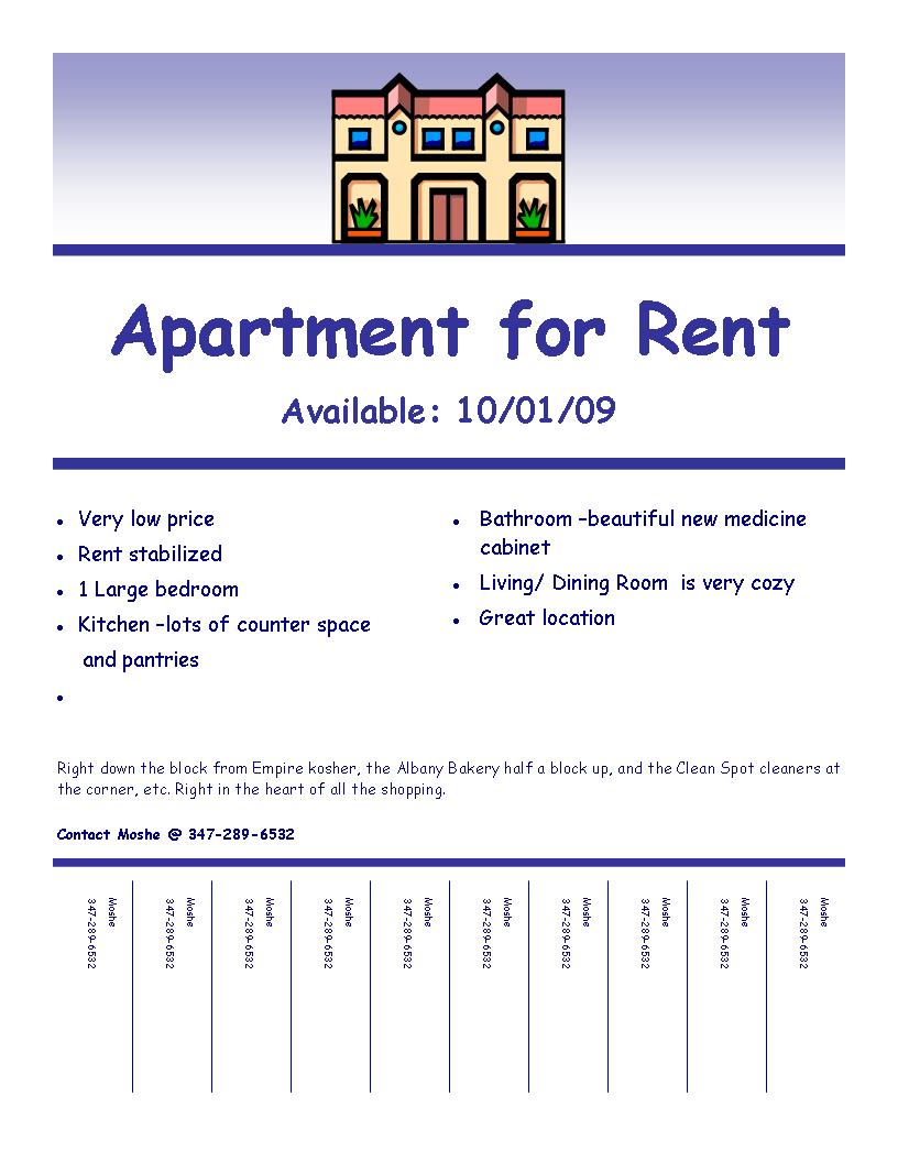 for rent sign template