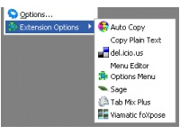 Todas las opciones de tus extensiones en un solo lugar Options Menu