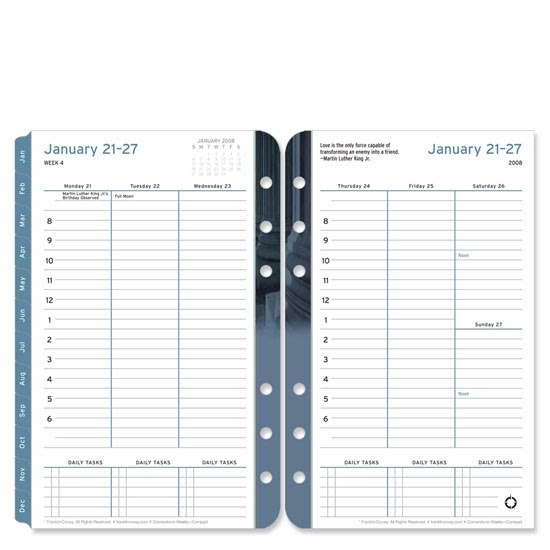 Franklin Covey 35464 Compact Cornerstone Ringbound Weekly Planner