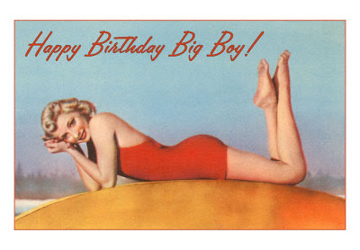 BON ANNIVERSAIRE DEVY HB-00232-C~Happy-Birthday-Big-Boy-Pin-up-in-Bathing-Suit-Posters