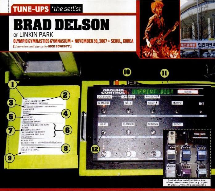 Brad Delson's (Linkin Park) Gear Gearheads