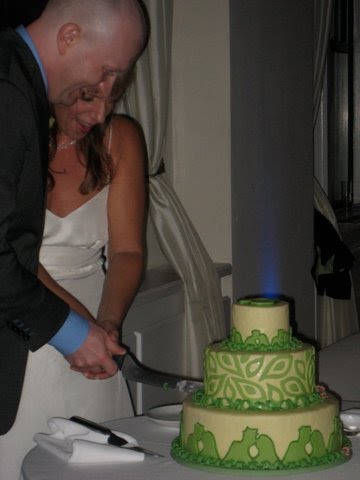 cutting the cake