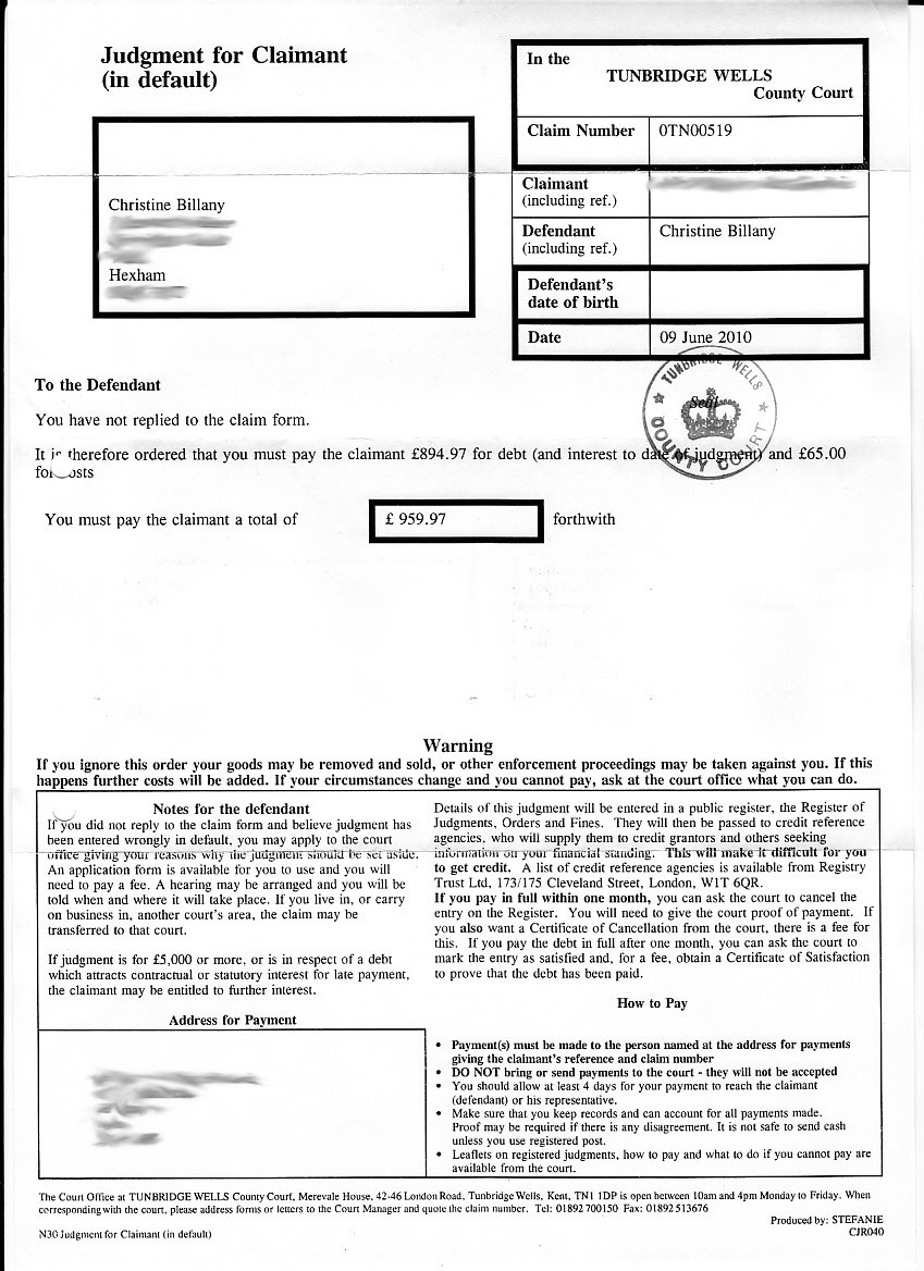 County Court Judgement