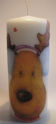 Velas para o Natal Com a aplicação da técnica de decoupage