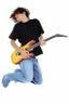 Kid Jumping with Guitar