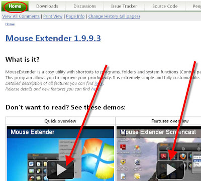 Panel za pokretanje aplikacija - Mouse Extender