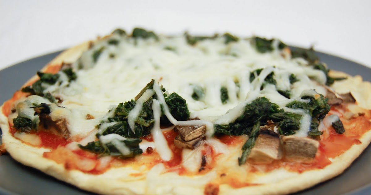 Bread + Butter Spinach Mushroom Tortilla Pizzas