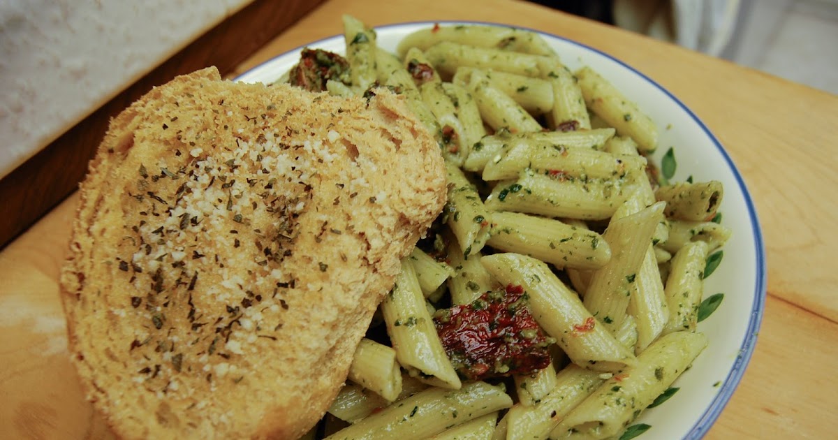 Bread + Butter Pesto Penne & Garlic Bread