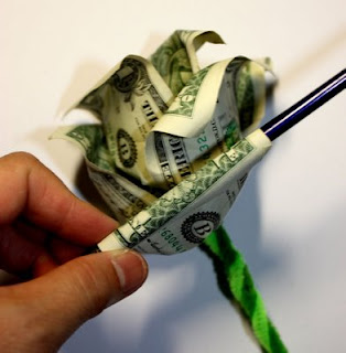 how to make money origami flower rose