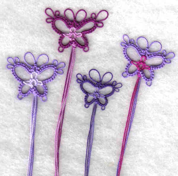 Yarnplayer's Tatting Blog Butterfly bookmarks