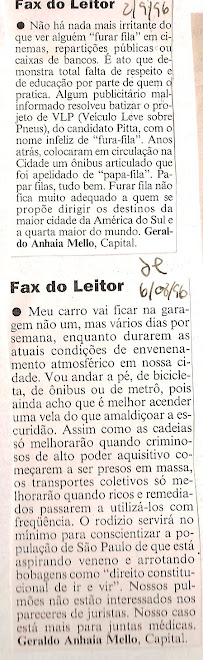 Fax do leitor