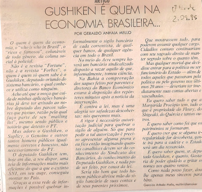 Gushiken é quem na economia brasileira...