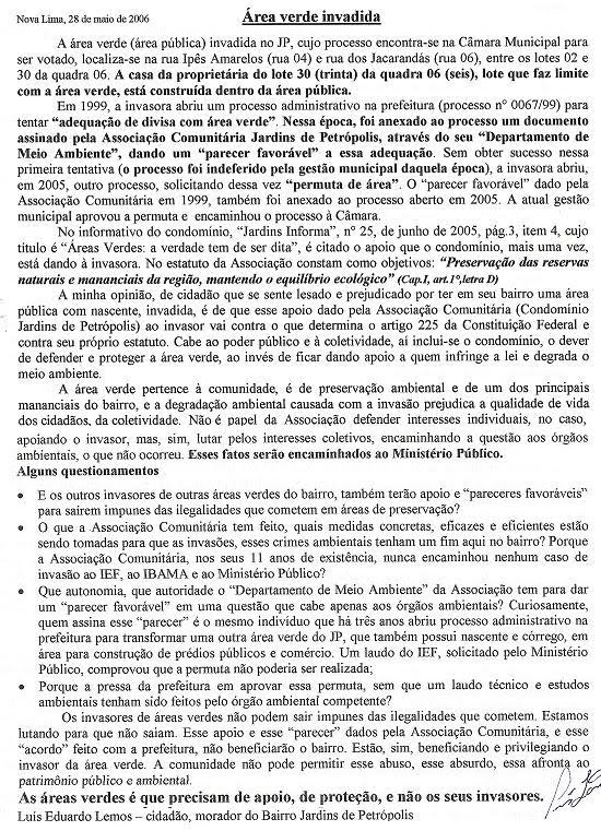 ÁREA VERDE INVADIDA