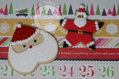 santa christmas heart star sugar cookie