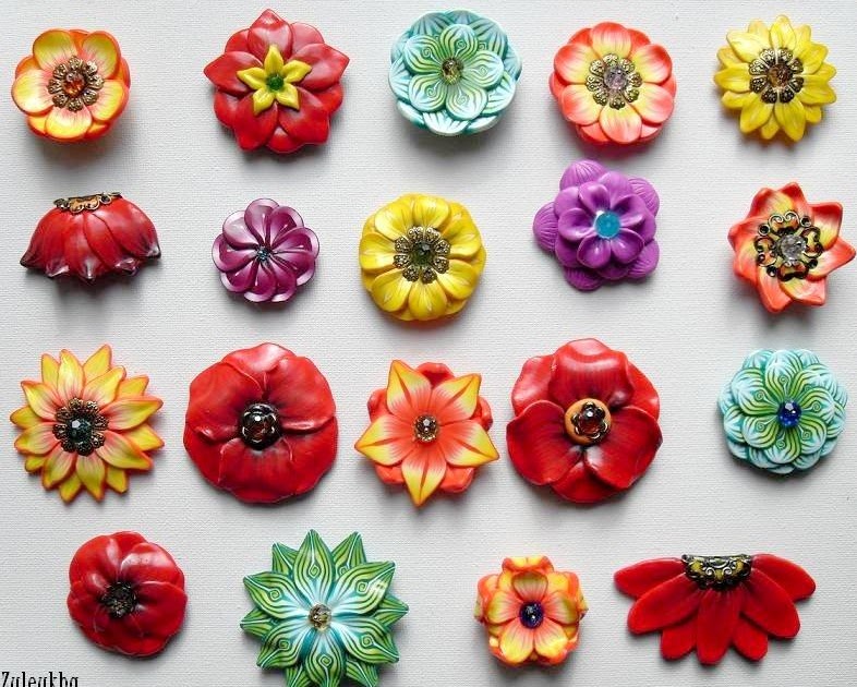 Zuleykha's polymer clay Flowers sampler