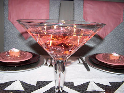 a giant martini glass for martini glass centerpieces. a giant martini glass for