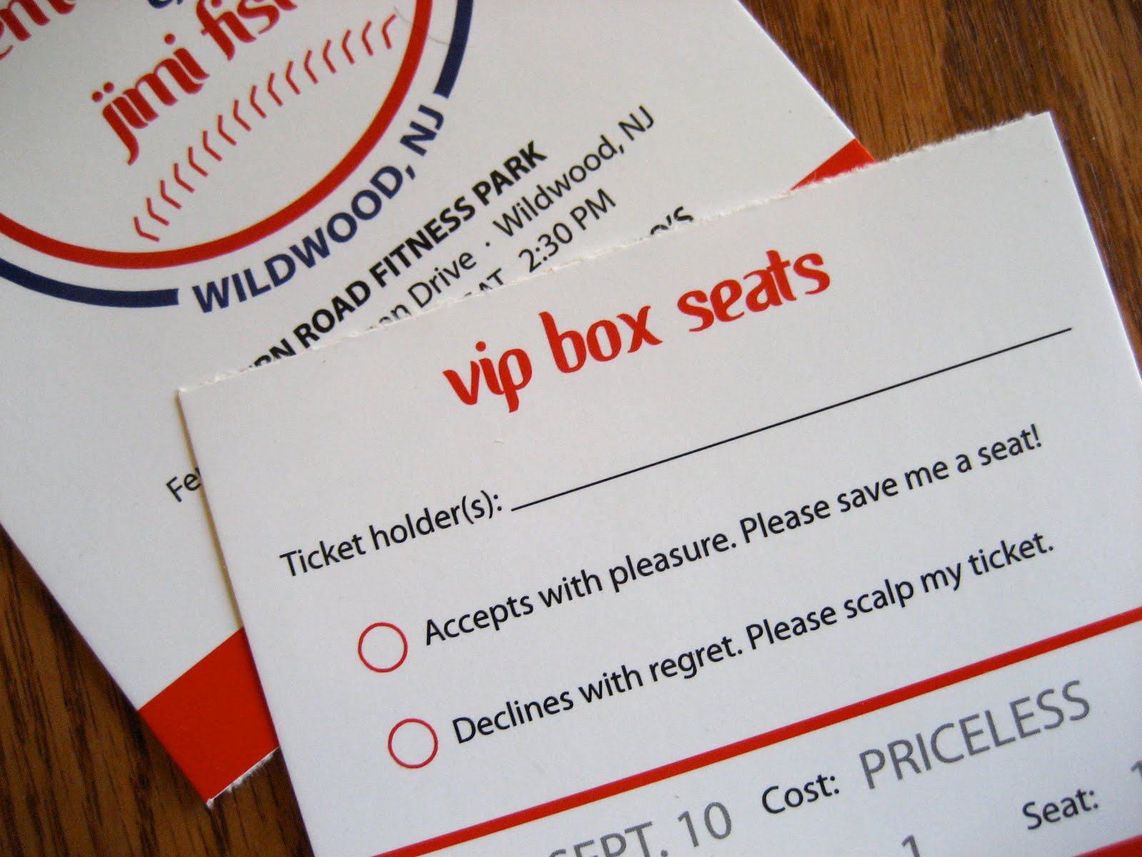 baseball ticket invitations