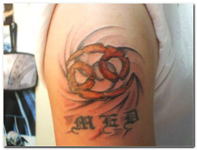 Key with a ribbon tattoo. Butterfly & Breast Cancer Awareness Tattoo by 