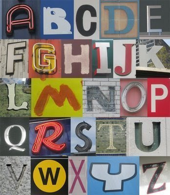 retro graffiti alphabet letter a-z
