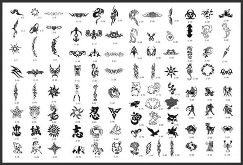 Airbrush Stencils 100 Temporary Tattoos Designs Book 2