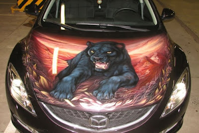 Puma Designs Airbrush on Mazda RX6 Car 3