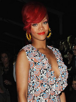 Hair Red Rihanna 2011 | New Hair Styles Her long red hair was pulled up into 