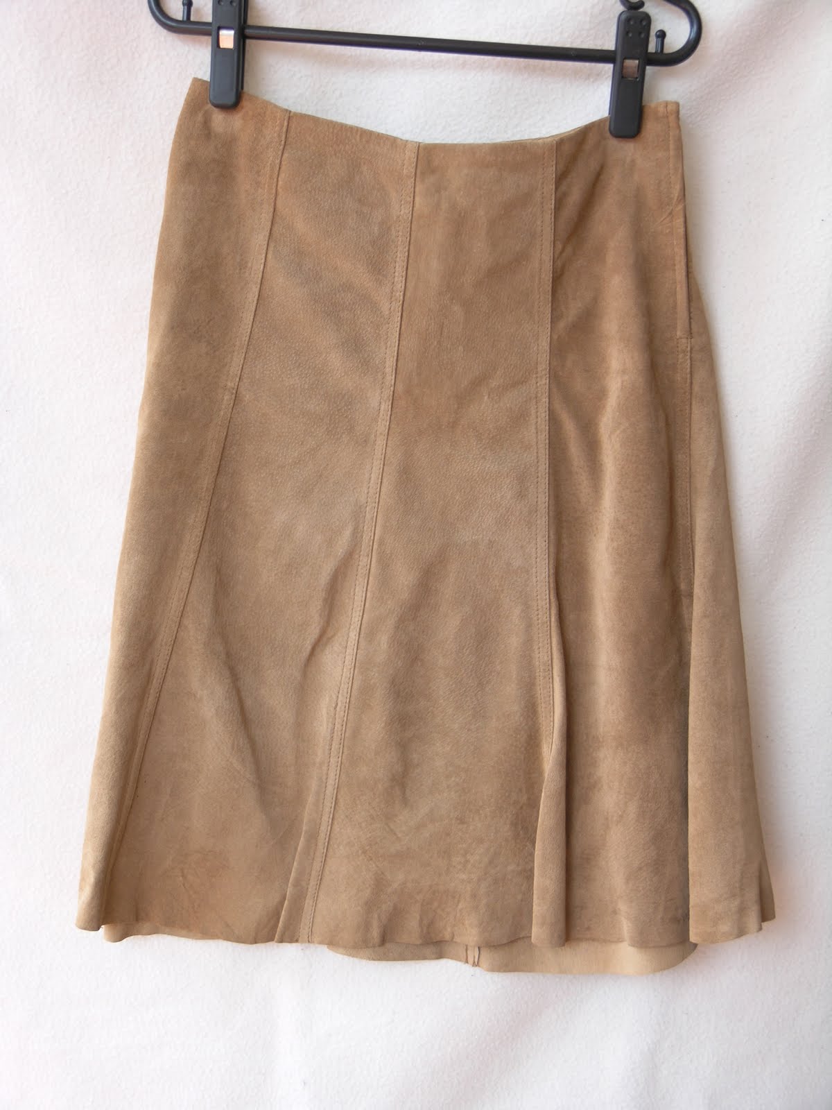 taupe suede skirt