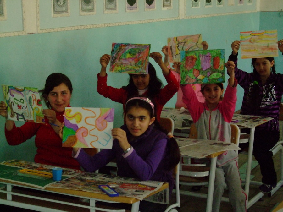 notherebuthere: The Fire Land: Teaching Abstract Painting to Laura's Kids