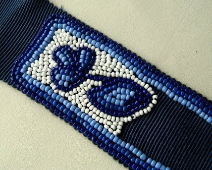 Bead embroidered flower